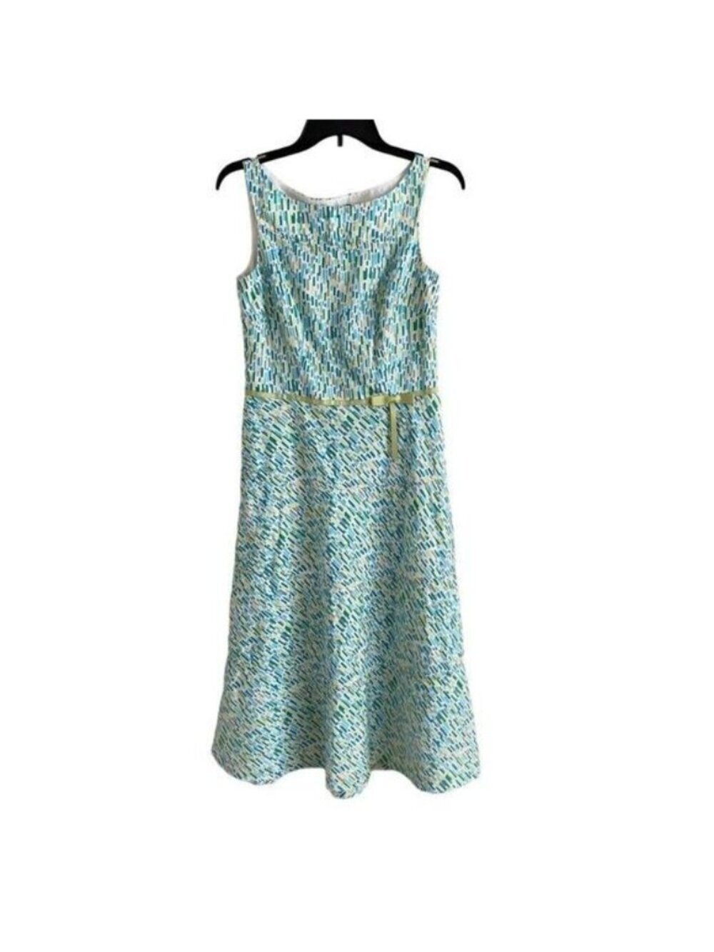 Liz Claiborne Women Sleeveless Midi Dress With Ribbon Waist Detail Size 6
